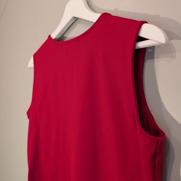 Acorn Tank Top Womens Red V-neck Tank Stretch Lined Made in America - Size S - Picture 7 of 7